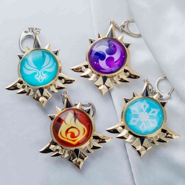 

genshin impact eyes of god metal keychains trinket mondstadt liyue harbor anime accessories bag pendant key chains h1126, Silver