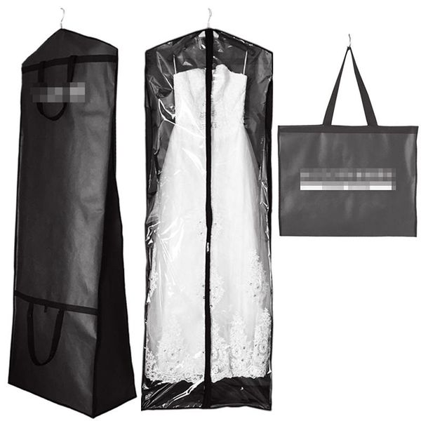

clothing & wardrobe storage garment bags for with front transparent pvc and 12" gusset dust dress cover bag long evening dresses ( blac
