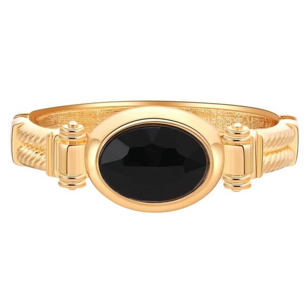 

bangle crystal manchette gold color for women punk jewelry, Black
