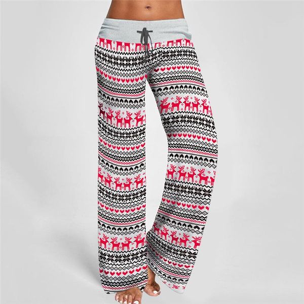 

fashion causal women clubwear bodycon party trousers home wear loose straight pants christmas leisure drawstring waist bottoms, Black;white