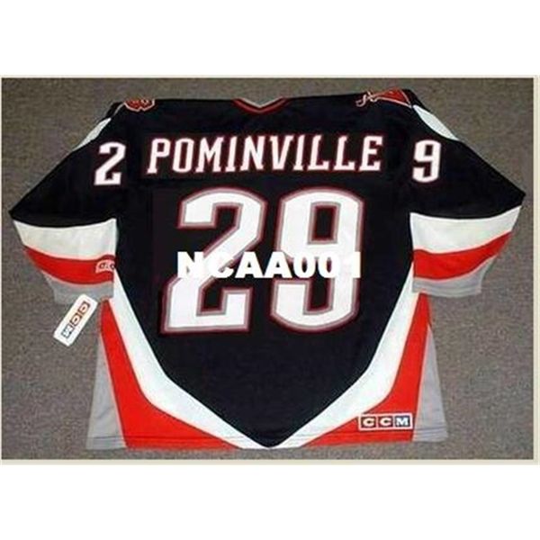 

668s #29 jason pominville buffalo sabres 2005 ccm hockey jersey or custom any name or number retro jersey, Black