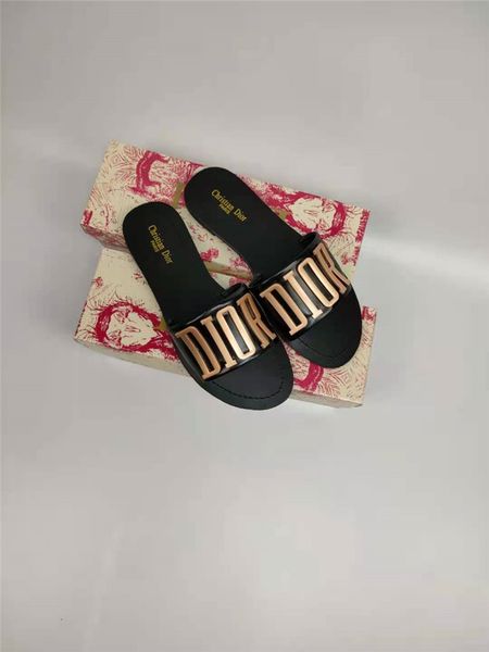 

slipper 2021 new summer flat bottom women's sandals open toe flip flop beach fashion leisure flat bottom slipperszly, Black