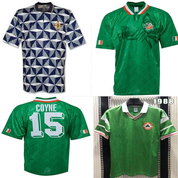 

1990 1992 1994ireland retro soccer jerseys vintage football shirt northern national team 90 93 world cup green white, Black;yellow