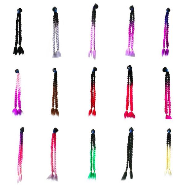 

motorcycle helmets motorbike braids wig twist dual pigtail ponytail with sucker bow