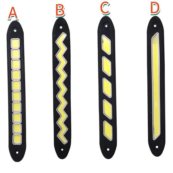 

emergency lights 2pcs white daytime running flexible cob silicone 12v led drl fog driving interior lamps waterproof for car
