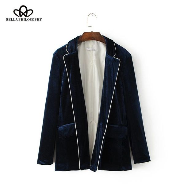 

women's suits & blazers philosophy autumn winter women velvet blazer fashion outwear coat for pajamas style casual ladies pocket jacke, White;black