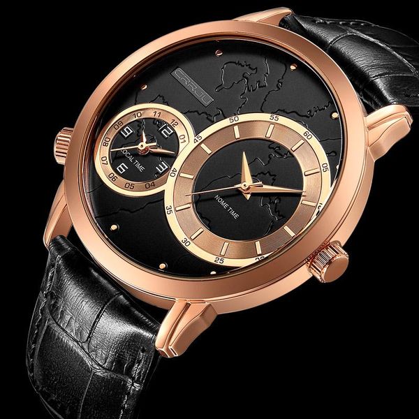 

wristwatches crrju military business watches men quartz-watch analog leather clock man sports army relogios masculino, Slivery;brown