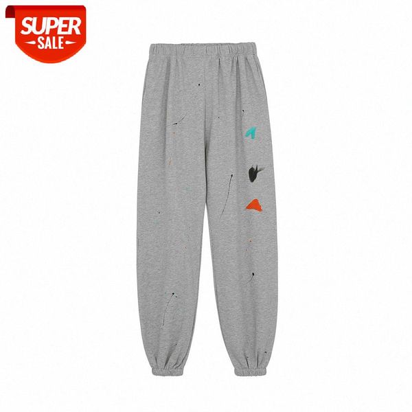 

hand-painted graffiti splash ink casual trousers men's street loose leggings pants merry sports #lx8l, Black
