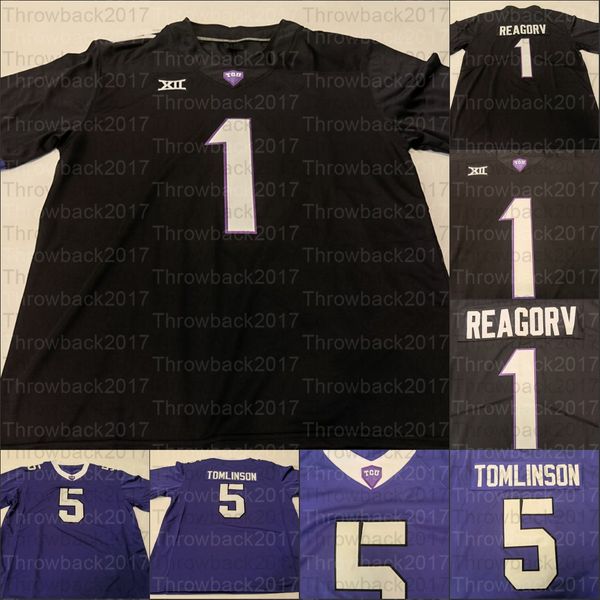 

custom tcu horned frogs college football jersey 30 garret wallow 90 ross blacklock 12 jeff gladney, Black