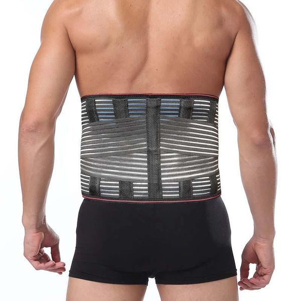 

adjustable waist trainer belt men women lower back brace spine support waist belt orthopedic breathable lumbar corset, Black;gray