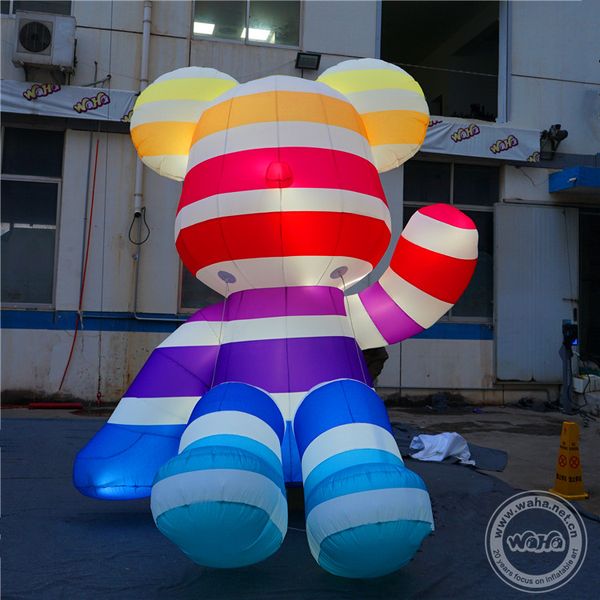 Logotipo de impressão grátis Balão inflável Bear inflável mascote com entrega gratuita para decoração de Natal feliz ou dentro