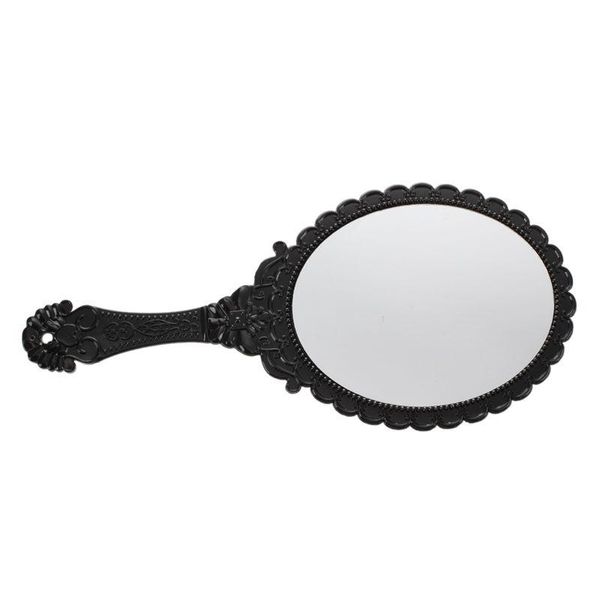 

eyelash curler black ladies floral repousse vintage mirror oval hand held makeup beauty dresser gift l