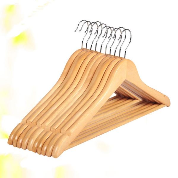 

hangers & racks 10pcs wood hanger non-slip clothes shirts sweaters dress drying rack for home