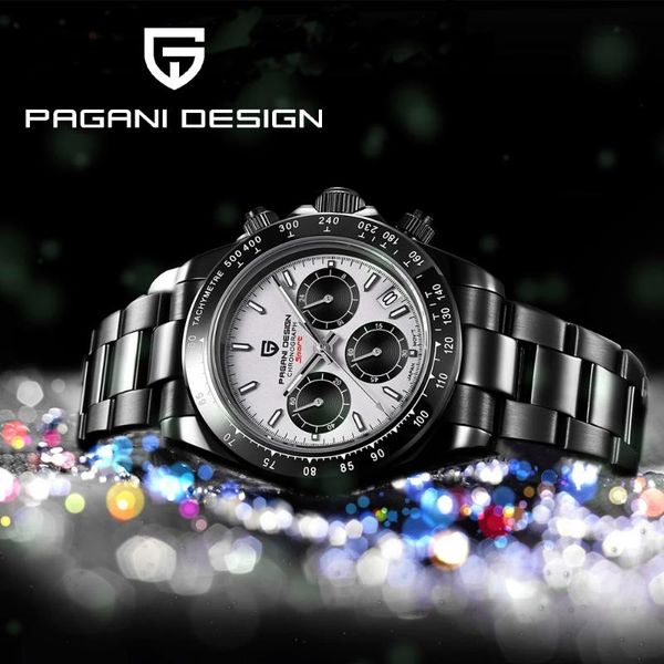 

wristwatches pagani design quartz wristwatch men's sapphire 40mm luminous dial stainle steel waterproof clock business man watc, Slivery;brown