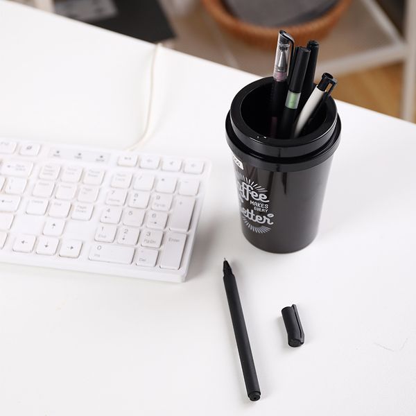 

coffee cup plastic pen holder potlood stand deskstorage case box bureau organizer paper goods gifts for students