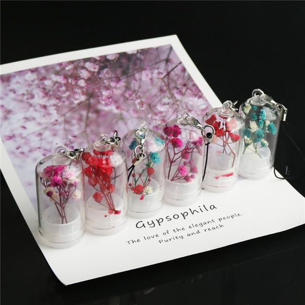 

keychains 4 colors polish folk art patterns keychain classical dried flower glass key ring women purse bag car chain, Silver