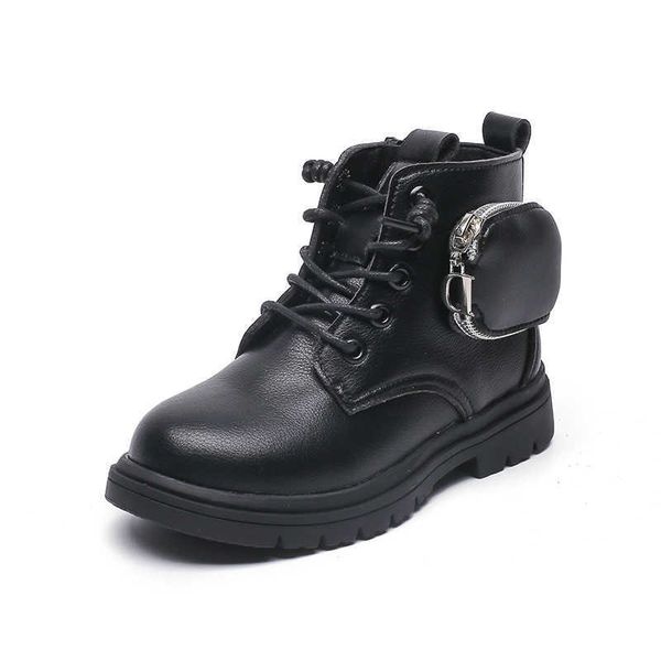 

girls boots children short boots boys fashion spring and autumn single british style martin boots 210713, Black;grey
