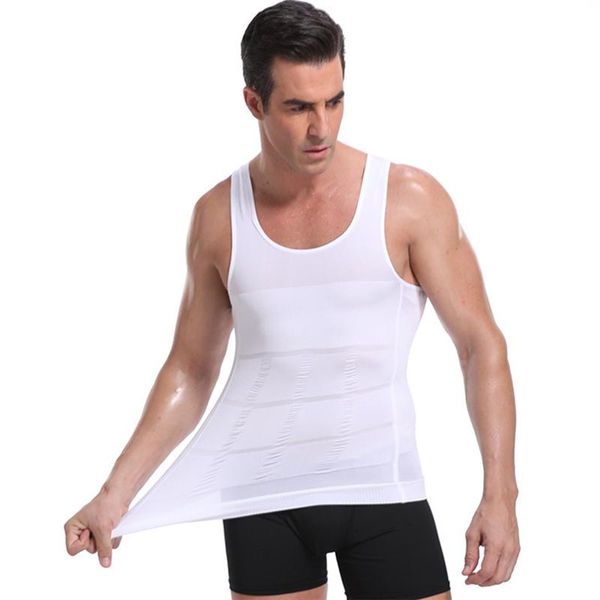 

gym clothing men's slimming body shapewear corset vest shirt compression abdomen tummy belly control slim waist cincher underwear sport, White;black
