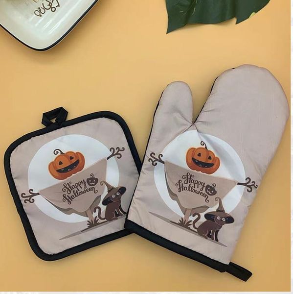 

oven mitts halloween microwave cooking cotton gloves pot pad heat proof protected
