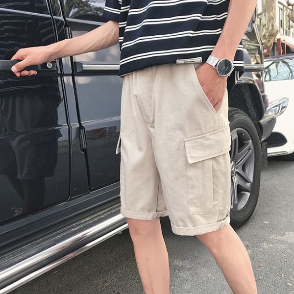 

2021 new mens pant shorts casual plus size 2xl korean cotton fashion five points trousers movement beach clothing tooling 71j0, White;black