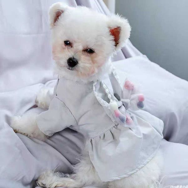 Щенок одежда bunny серая принцесса платье подходит маленький кошка летом домашнее животное милый повседневный костюм ткань собака юбка