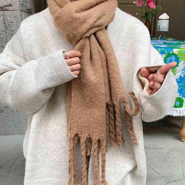 

2021 new fashion trend with mohair women's scarf 14 colors optional simple candy warm scarf, Blue;gray