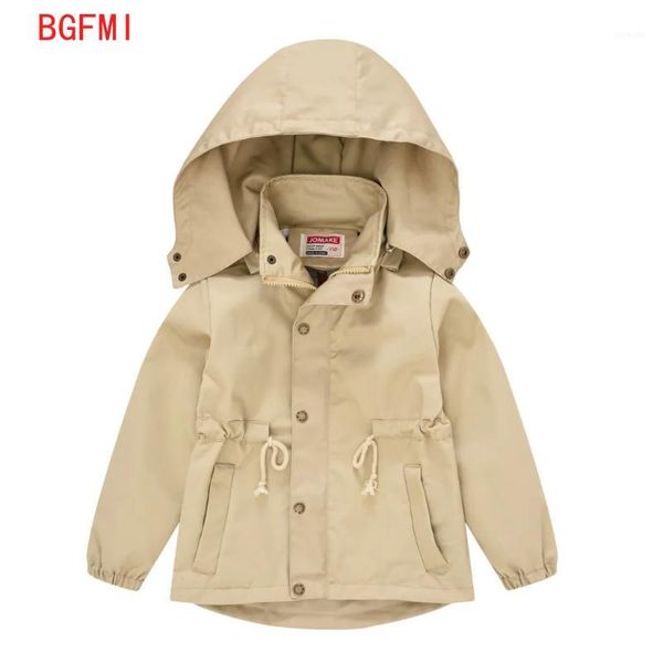 Casaco Kids Children's Cotton Windbreaker Queda de Primavera Roupas Sólida Colete Com Capuz Para Bebê Meninos Meninas Britânica Long Kid