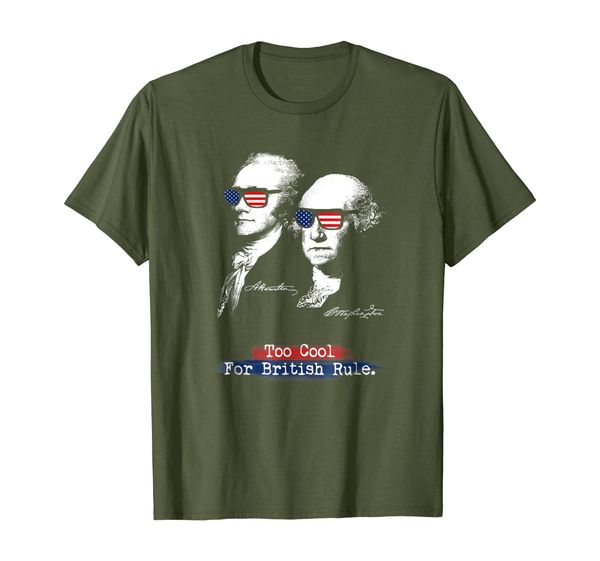 

too cool for british rule. hamilton washington funny t-shirt, White;black