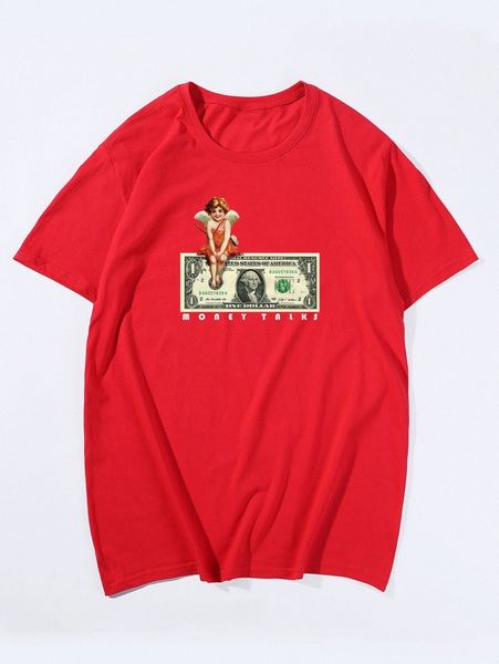 

men cupid & letter graphic tee t8b7#, White;black