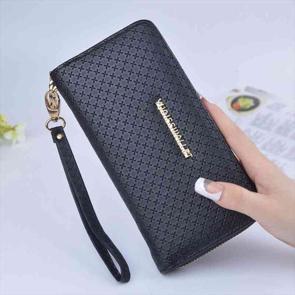 

ladies zipper purse large capacity practical hand wallet woman pu leather fashion female long section, Red;black