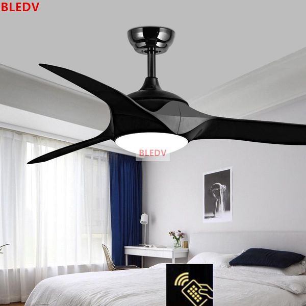 

dimming 52 inch led white black ceiling fans with lights remote control living room bedroom home ceiling light fan lamp