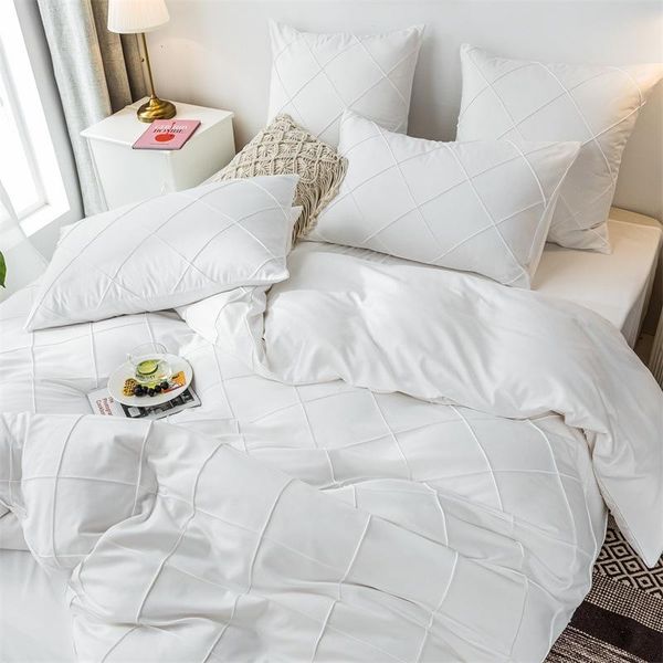 

bedding sets modern set solid color nordic comfortable pillowcase duvet cover sheet  size double bed home textiles bedclothes