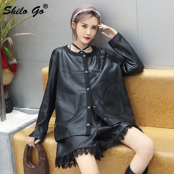 

women's leather & faux b-8-1, Black