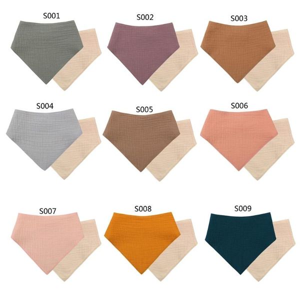 

bibs & burp cloths 1 pc baby cotton accessories born solid color snap button soft triangle towel feeding drool