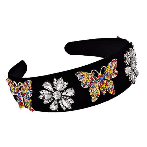 

hair accessories zhini women retro style hairband floral print headband boho colorful crystal butterfly with black statement jewelry