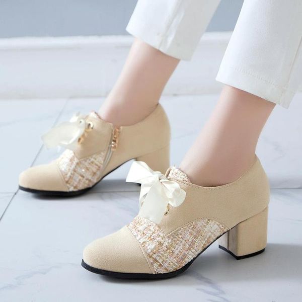 

dress shoes karin arrivals plus size 50 shoelaces square heels spring patchwork women woman pumps female, Black