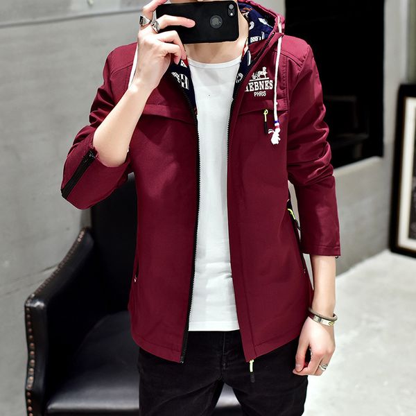 

2021 new men's korean fashion handsome spring and autumn leisure student thin jacket, Black;brown