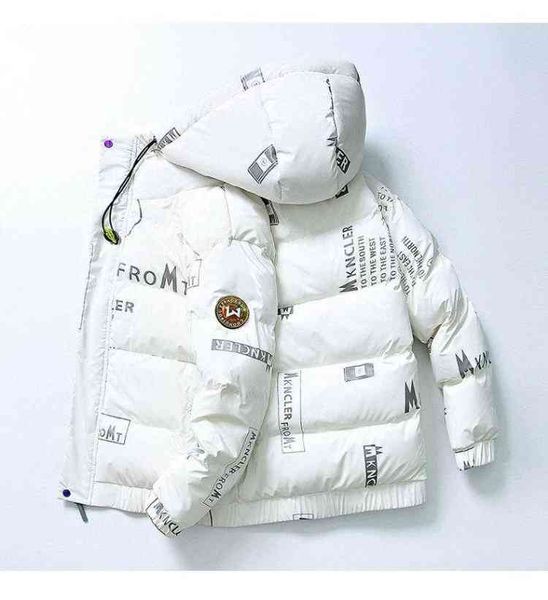 

N fashionMe autumn winter white duck down et short version will of South Korea's top fashion youth hoodi high quality coat, Black;white