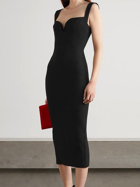 

casual dresses black bandage dress 2022 christmas year midi bodycon women summer party evening club outfits, Black;gray