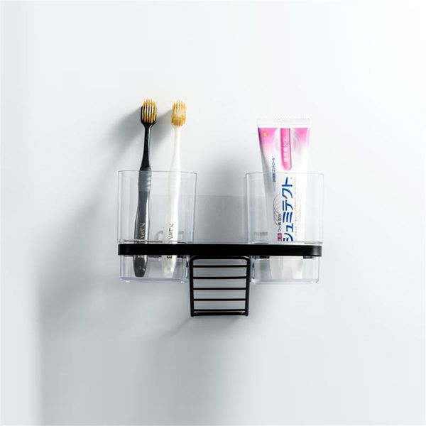 

bath accessory set multi-function toothbrush holder toothpaste storage shelf punch wall mounted case bathroom accessories