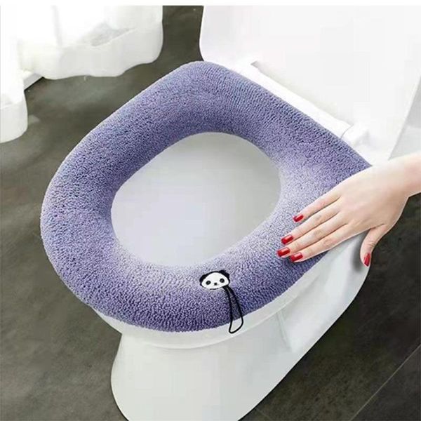 

toilet seat covers 5 pcs pure color plain weave washable cover pad bidet o-shape closes tool mat