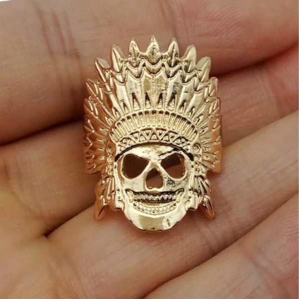 

cluster rings gold for women chic chief skull ring indien pharaoh jewelry, Golden;silver