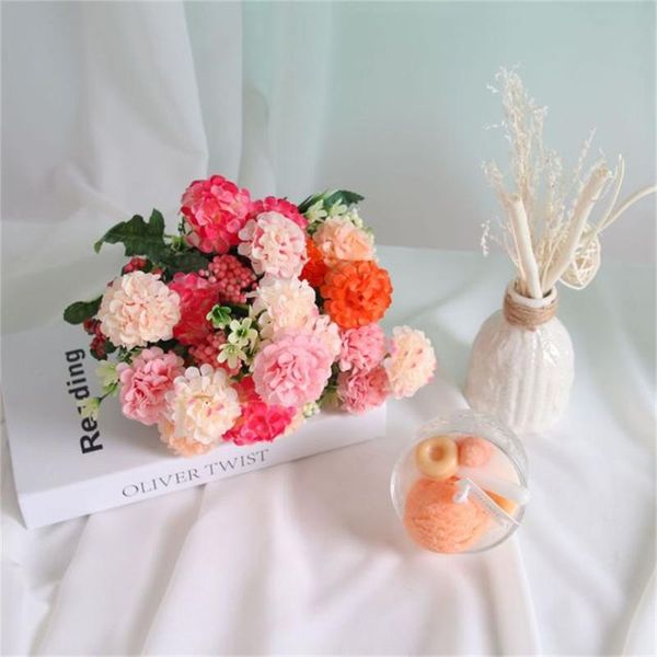 

decorative flowers & wreaths 1 pc artificial fake flower hydrange bouquet home decoration party year's livingroom wedding accessories