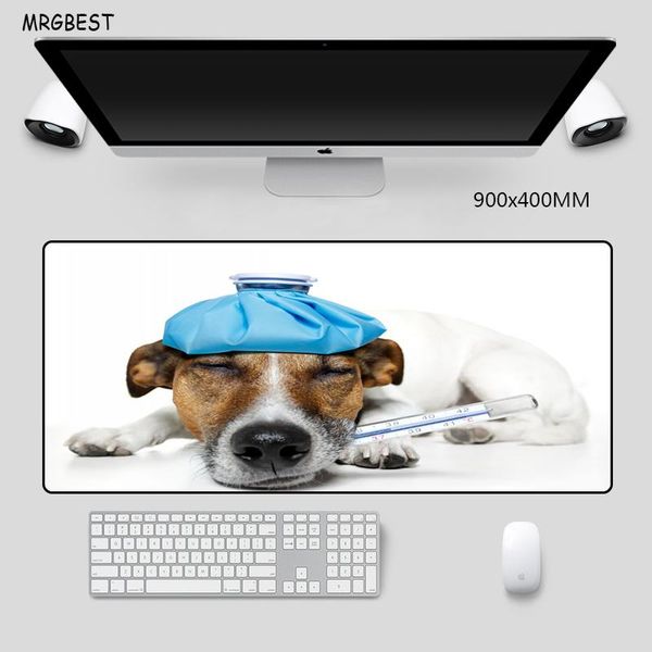 

mouse pads & wrist rests mrg big size pad dog creative terrier pattern nature non-slip rubber with locked edge computer desk mat for games