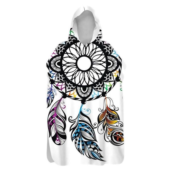 

towel dreamcatcher summer beach towels bohemian hooded cloak bath blanket microfiber soft swim bathrobe kids women gift