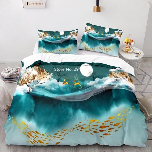 

bedding sets oil painting series pattern duvet bed cover pillowcase children bedroom decoration home textile color printing