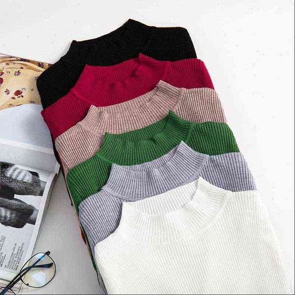 

solid womens sweater color long sleeve simple style female turtleneck stitching fashion casual knitted jumpers pullover women spring, White;black