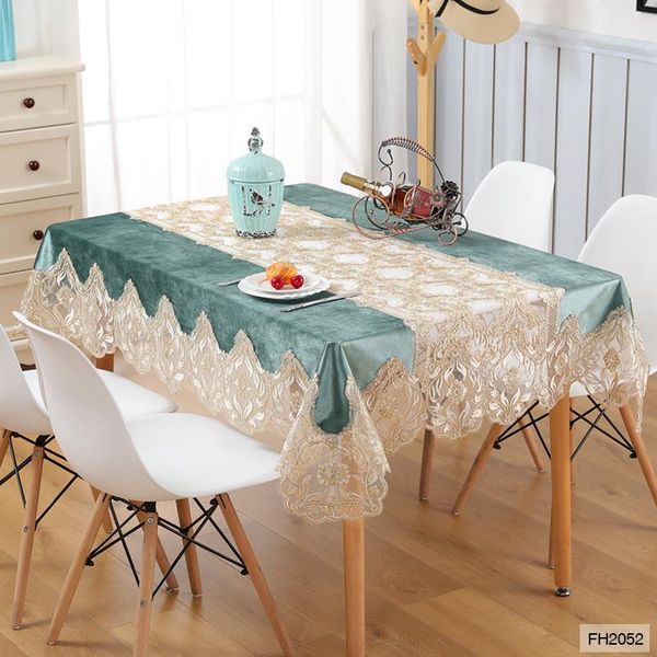 

table cloth luxury velvet lace embroidered home decor runner cover round rectangle tablecloth 150x250cm