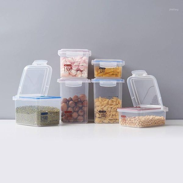 

storage bottles & jars grain box sealed household kitchen plastic covered with transparent jar noodles miscellaneous