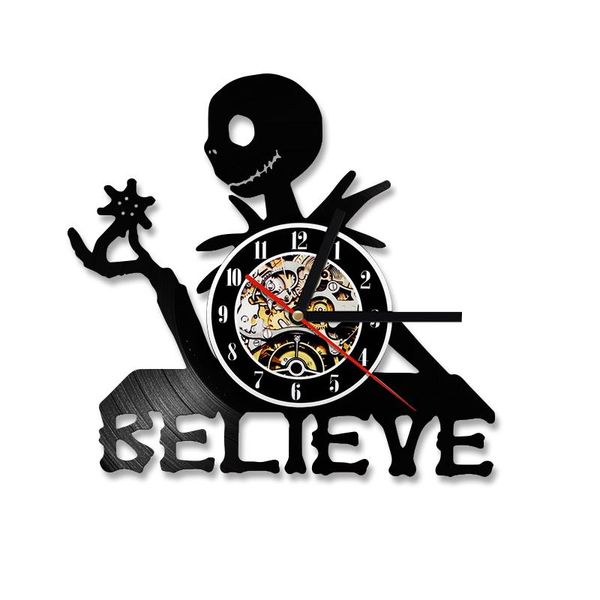 

wall clocks believe gift clock record art decor vintage, duvar saati saat reloj large